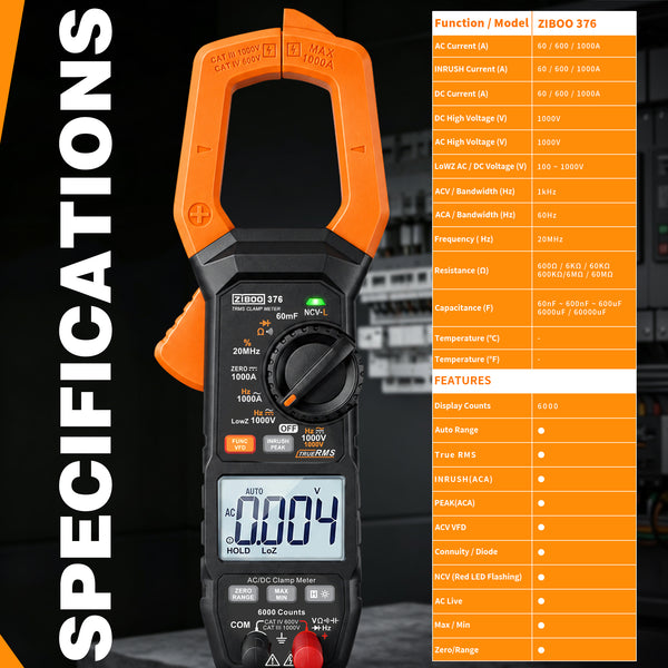 ZIBOO 376 Digital Clamp Meter