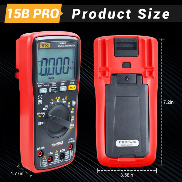 ZIBOO 15B PRO True RMS Digital Multimeter
