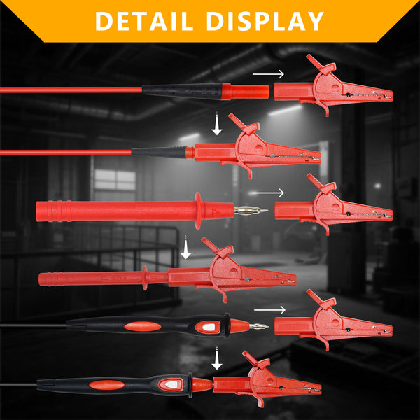 ZIBOO AC285 Alligator Clips , Safety Alligator Clip Compatible with Fluke Phase Rotation Indicator use with TL222 and TL224 Test Leads
