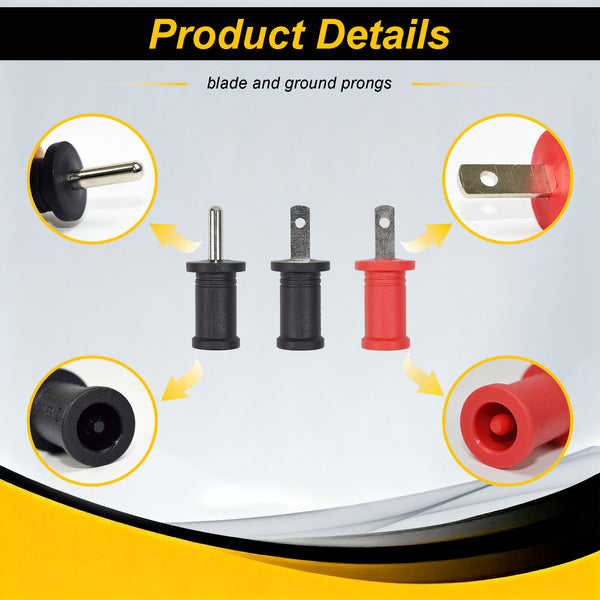 ZIBOO ET450 Accessory Kit-Universal Circuit Breaker Finder Adapter Set,  incluidng Lead Adapters,AC Outlet Plug to Banana Plug Attach to Alligator Clips, Outlet Tabs/Prongs,