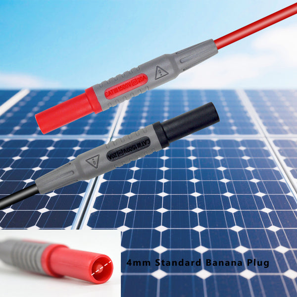 ZIBOO PVLEAD1 Solar MC4 auf 4 mm Messleitungssatz, Solar-Testkabel 1000 V/20 A für Photovoltaik-Solarpanelsysteme, kompatibel mit Fluke 87VMAX-PVLEAD1, SMFT-1000