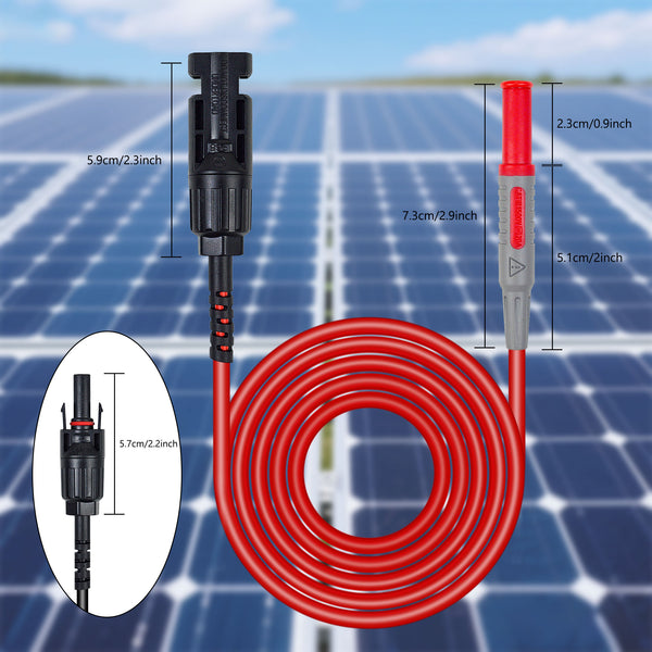 ZIBOO PVLEAD1 Solar MC4 auf 4 mm Messleitungssatz, Solar-Testkabel 1000 V/20 A für Photovoltaik-Solarpanelsysteme, kompatibel mit Fluke 87VMAX-PVLEAD1, SMFT-1000