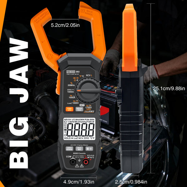 ZIBOO 393 True RMS Clamp Meter DC 1700V