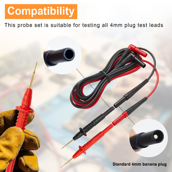 ZIBOO ZB-T17 Ultra-Sharp Test Probe , Multimeter Meter Tester Needle Point, Test Probe 1000V 10A