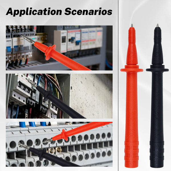 ZIBOO TP74 Prüfspitzen-Set mit Laternenspitze, mit isolierter Mantel-Laternenkopfsonde, passend für alle 4-mm-Bananenstecker-Prüfleitungsverlängerungen, für die meisten Digitalmultimeter, Stromzangen und Messprodukte