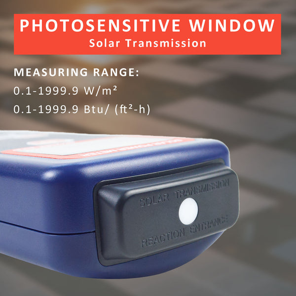 ZIBOO SM206E-Solar Solarstrommessgerät Lichtmessgerät Solarstrahlungstester Optische Solarforschung Glas Lichtintensitätsdaten Peak Hold