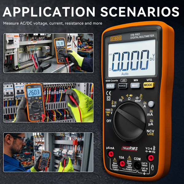 ZIBOO 17B PRO True RMS Digital Multimeter