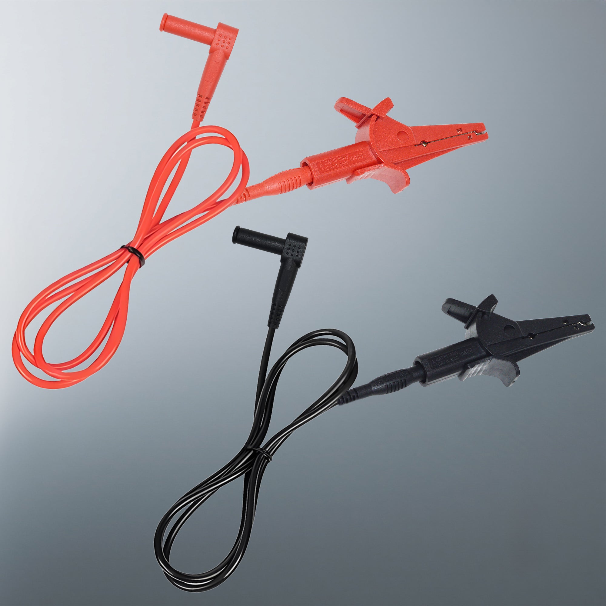 ZIBOO 69381 Alligator Clip Test Leads, Heavy-Duty Banana Plug Replacement Leads, 3-Foot