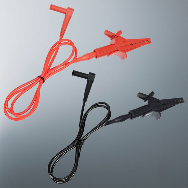ZIBOO 69381 Alligator Clip Test Leads, Heavy-Duty Banana Plug Replacement Leads, 3-Foot