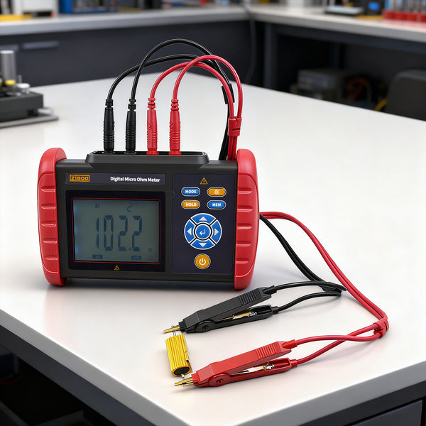 ZIBOO UT620C Digital Micro Ohm Meter ,DC Low Resistance Meter 0.001mΩ～300.0KΩ Megohmmeter Tester Tool Data Storage