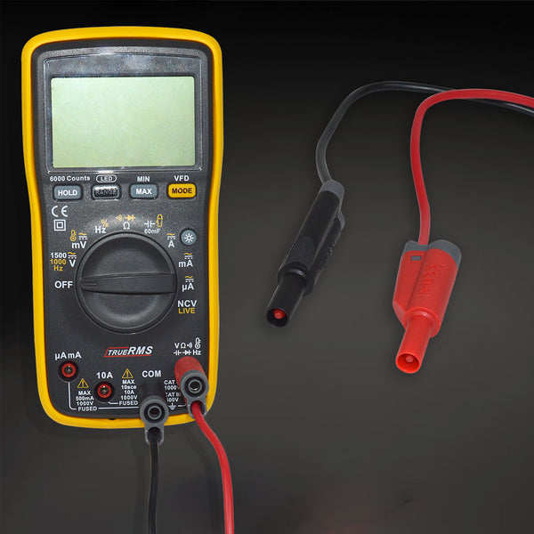 ZIBOO ZB-X13 Stackable Banana to Banana Plug Test Leads,Test Cable Wire for Multimeter,Circuit Testing,4mm Banana Male Plugs Fully Insulated Stackable Shrouded