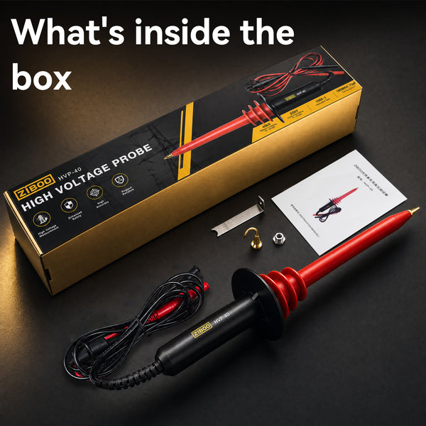 ZIBOO HVP-40 High Voltage Probe, DC 40kV / AC 28kV Multimeter Test Lead