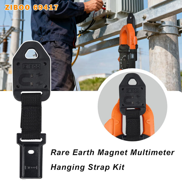 ZIBOO 69417 Rare Earth Magnet Multimeter Hanging Strap Kit Compatible with Klein Tools Meters MM400,MM300, CL600, CL700, CL800, CL900,MM600, MM700,CL390,CL445,MM325,CL450,CL120
