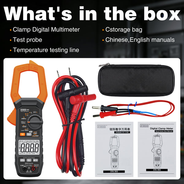ZIBOO 393 True RMS Clamp Meter DC 1700V