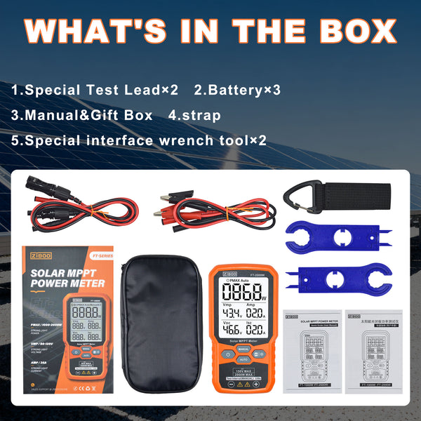 ZIBOO Solar Panel MPPT Meter Photovoltaic Multimeter PV Module Power