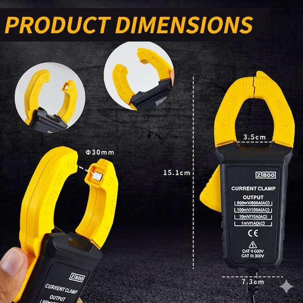 ZIBOO i600E 600Amp AC Current Clamp