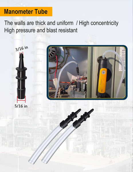 ZIBOO JL3MN Manometer Probe Kit, Compatible with ET180 Digital Manometer