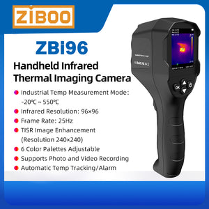 ZIBOO ZBi96 Thermal Imaging Camera 96x96 Pixel Construction Thermal Imager Rechargeable -20℃~550℃ Waterproof Dustproof Drop Resistant For Repair Floor Heating Tube Testing