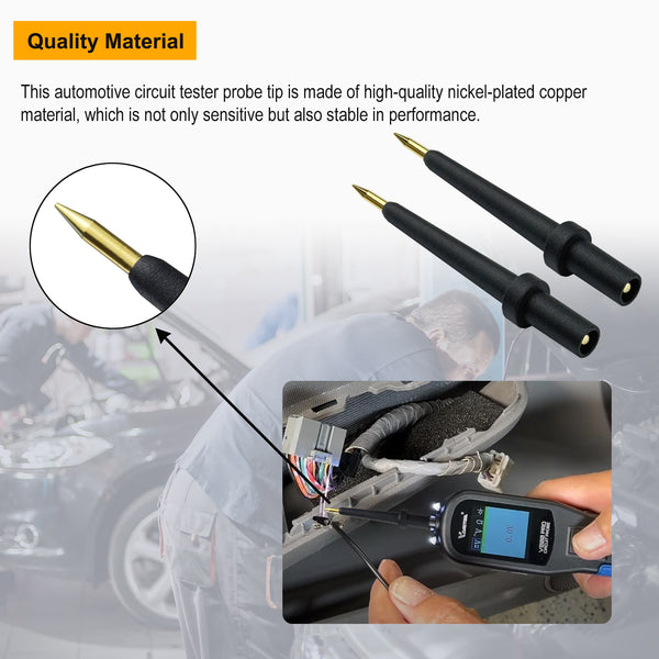ZIBOO - 2Pk 4Mm Banana Jack 3 Tip Black (PPTK0024) ,Use for Autel Circuit Tester Power Circuit Probe