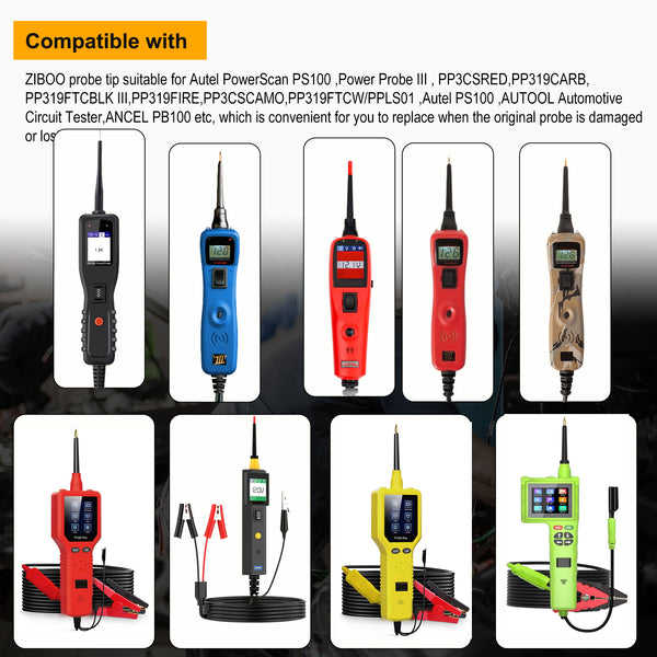 ZIBOO - 2Pk 4Mm Banana Jack 3 Tip Black (PPTK0024) ,Use for Autel Circuit Tester Power Circuit Probe