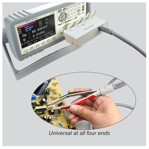 ZIBOO High-Precision LCR-08 4 Wire Test Fixture Tweezer for SMD with Shielding Box, for use with 4 Terminal-Pair LCR Meters and Impedance Analyzers