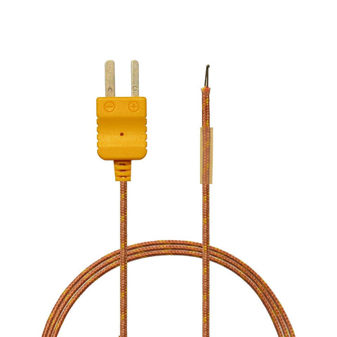 ZIBOO TP3K K-Type 4ft (1M) Standard Probe Thermocouples Fiberglass Coated Temperature Sensor Temperature Sensors Measure-40˚ to 950˚F(-40˚ to 510˚C) Thermometer use