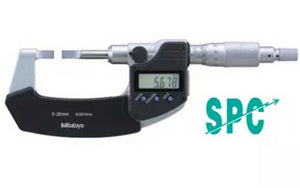 Mitutoyo 422-271 LCD Blade Micrometer, Ratchet Stop, 0-25mm Range, 0.001mm