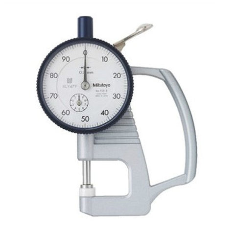 Mitutoyo 7331S Dial Thickness Gage, Flat Anvil, Light Weight Type, 0-10mm Range