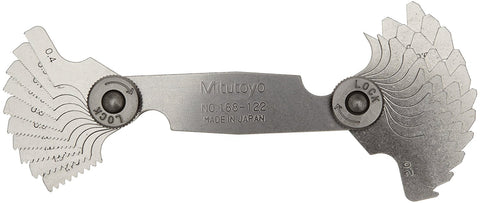 Mitutoyo 188-122, Screw Pitch Gage, 0.4mm to 7mm, 21 Leaves