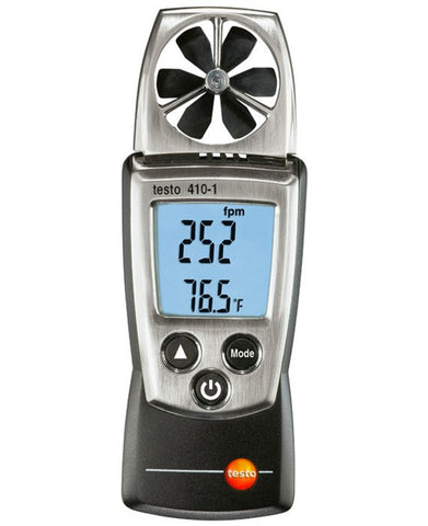 Testo 410-1 Digital Vane Anemometer Air Speed Velocity/Temperature Meter Tester