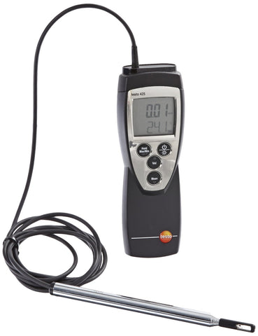 Smart Meter Testo 425 Compact Digital Hot-Wire Anemometer, 0 to 20 m/s Velocity, -20 to +70° C Temperature