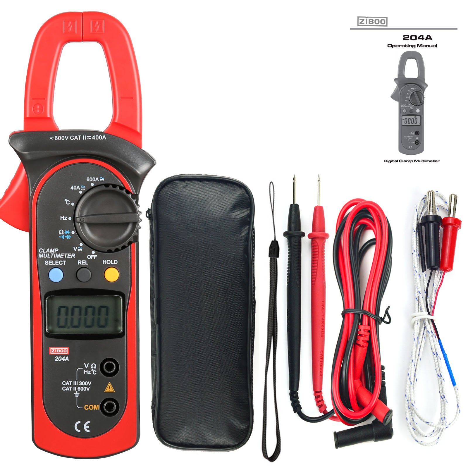 ZIBOO 202+ 400-600A Digital Clamp Meter,Air Conditioning