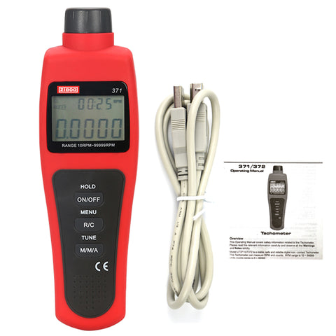 ZIBOO ZB-371 Digital Tacho Meter 10 to 99999 RPM Non-Contact Tachometer Data